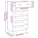 vidaXL Cabinet à chaussures avec tiroir Chêne artisan 60 x 35 x 105 cm