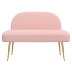vidaXL Banc rembourré avec dossier Rose 110 x 60 x 76 cm Bouclé