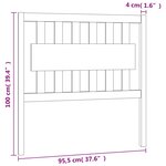 vidaXL Tête de lit Gris 95 5x4x100 cm Bois massif de pin