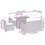 vidaXL Salon de jardin avec coussins 9 Pièces beige résine tressée