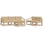 vidaXL Ensemble de canapés d'extérieur 6 Pièces Blanc et Beige