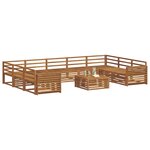 vidaXL Ensemble de canapés d'extérieur 10 Pièces Naturel