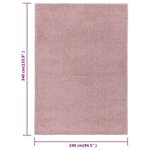 vidaXL Tapis à poils courts 240x340 cm Rose
