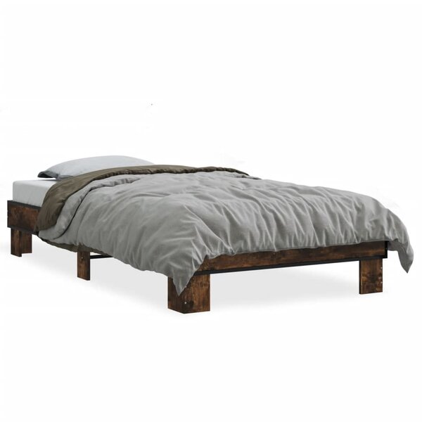 vidaXL Cadre de lit sans matelas chêne fumé 75x190 cm