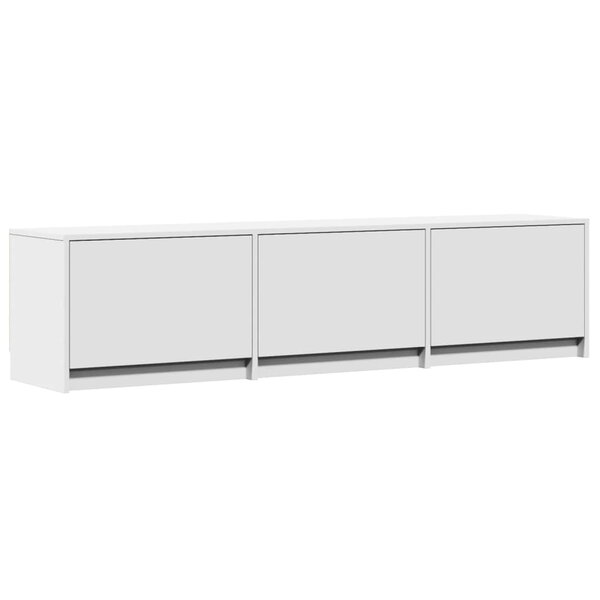 vidaXL Meuble TV avec LED Blanc 165 x 34 x 40 cm Bois d'ingénierie