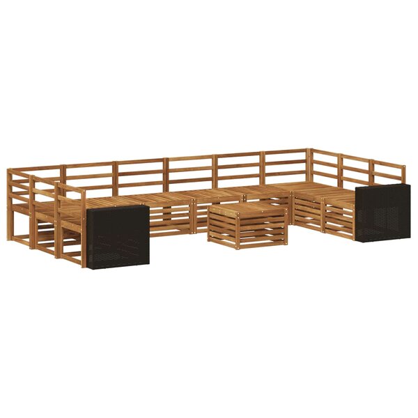vidaXL Ensemble de canapés d'extérieur 11 Pièces Naturel