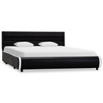 vidaXL Cadre de lit avec LED Noir Similicuir 140 x 200 cm