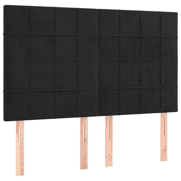 vidaXL Têtes de lit 4 Pièces Noir 72x5x78/88 cm Velours
