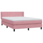 vidaXL Sommier à lattes de lit avec matelas rose 140x210 cm velours