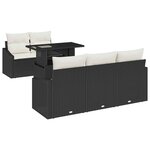 vidaXL Ensemble de canapé de jardin avec coussin 6 Pièces Noir et crème
