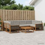 vidaXL Ensemble de canapés d'extérieur 7 Pièces Naturel et Gris clair