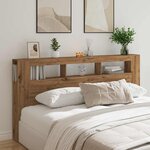 vidaXL Tête de lit à LED chêne artisanal 200x18 5x103 5 cm