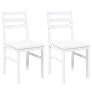 vidaXL Chaises à manger 2 Pièces blanc bois massif caoutchouc