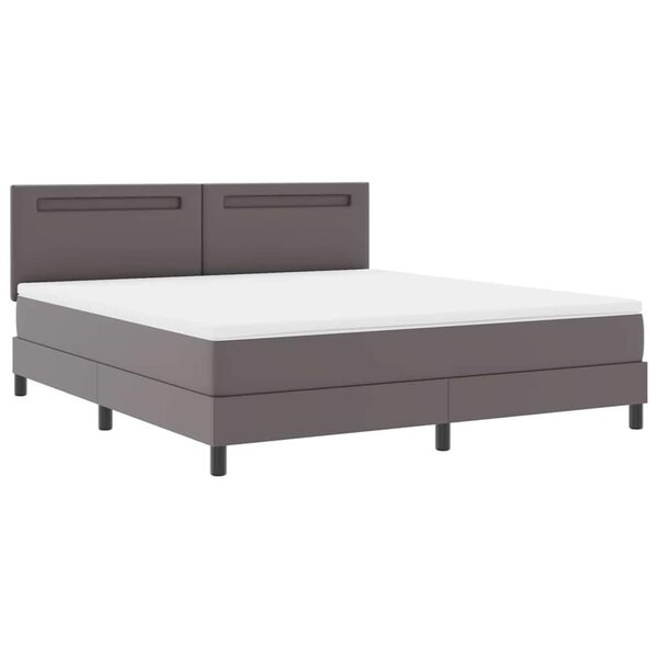 vidaXL Cadre de lit avec matelas Gris 180 x 200 cm Faux cuir