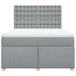vidaXL Sommier à lattes de lit avec matelas Gris clair 140x200cm Tissu
