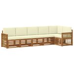 vidaXL Ensemble de canapé d'angle avec coussin 5 Pièces Naturel et Crème