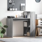 vidaXL Bureau d'écriture Gris Sonoma Bois d'ingénierie  laminate Medium