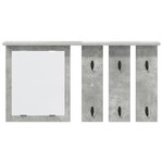 vidaXL Porte-manteau mural avec étagère Montage mural avec miroir Gris béton 85 x 10 x 45 cm