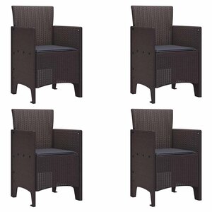 vidaXL Chaise de jardin 4 Pièces Marron 53 x 49 x 85 cm PP