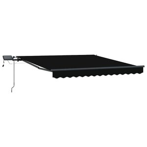 vidaXL Auvent Rétractable Noir 350 x 250 cm tissu