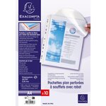 Pqt de 10 Pochettes Perforées à soufflet 25mm avec rabat, A4, PP EXACOMPTA
