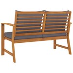 vidaXL Banc de jardin et coussin gris foncé 120cm Bois solide d'acacia