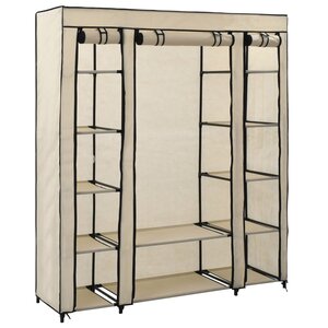 vidaXL Armoire avec compartiments et tiges Crème 150x45x176 cm Tissu