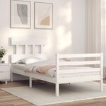vidaXL Cadre de lit sans matelas blanc 100x200 cm bois massif