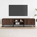 vidaXL Meuble TV chêne marron 160x35x41 cm bois d'ingénierie et métal
