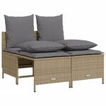 vidaXL Salon de jardin avec coussins 5 Pièces beige résine tressée