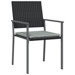 vidaXL Chaises de jardin et coussins lot de 6 noir 54x62 5x89 cm rotin