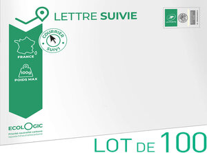 Prêt-à-Poster - Lettre Suivie - 100g - Format C5 - Enveloppes en lot de 100