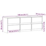 vidaXL Meuble TV avec LED chêne marron 140x34x50 cm bois d'ingénierie