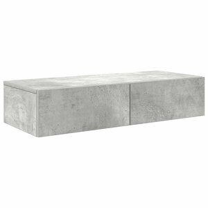 vidaXL Étagère murale avec tiroirs gris béton bois d'ingénierie