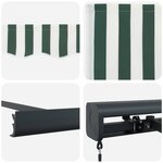 vidaXL Auvent Rétractable Vert et blanc 500 × 300 cm Tissu et Métal