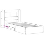 vidaXL Cadre de lit avec rangement Chêne fumé 75 x 190 cm