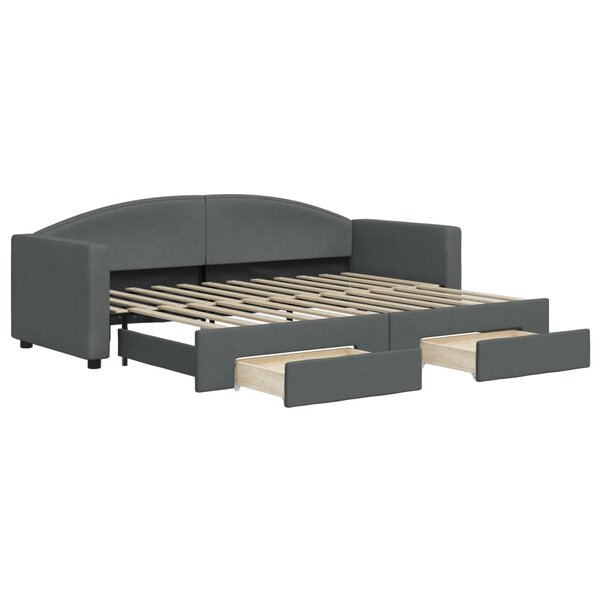 vidaXL Lit de jour avec gigogne et tiroirs sans matelas 80x200 cm