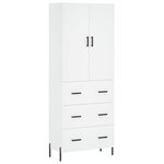 vidaXL Buffet haut Blanc 69 5x34x180 cm Bois d'ingénierie