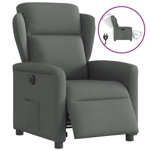vidaXL Fauteuil inclinable électrique Gris foncé Tissu