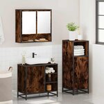 vidaXL Ensemble de meubles de salle de bain 3 Pièces Chêne fumé
