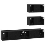 vidaXL Ensemble de meuble TV 4 Pièces Chêne Noir 80 x 30 x 30 cm