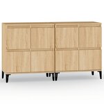 vidaXL Buffets 2 Pièces chêne sonoma 60x35x70 cm bois d'ingénierie
