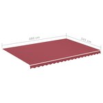 vidaXL Tissu de remplacement pour auvent Bordeaux rouge 5x3 5 m