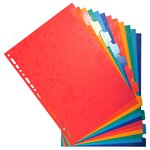 Intercalaires Carte Lustrée 225g Avec Onglets Renforcés - 12 Positions - A4 - Couleurs Assorties - X 15 - Exacompta