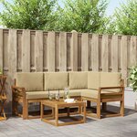vidaXL Ensemble de canapés d'extérieur 5 Pièces Naturel et Beige