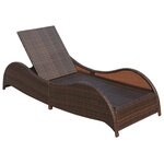 vidaXL Chaise longue avec coussin Résine tressée Marron