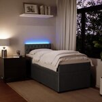 vidaXL Sommier à lattes de lit avec matelas Gris foncé 100x200 cm