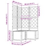vidaXL Jardinière avec treillis 3 Pièces Gris clair 80x80x143 cm