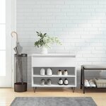 vidaXL Armoire à chaussures Blanc 70x36x60 cm Bois d'ingénierie