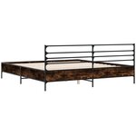 vidaXL Cadre de lit sans matelas chêne fumé 180x200 cm